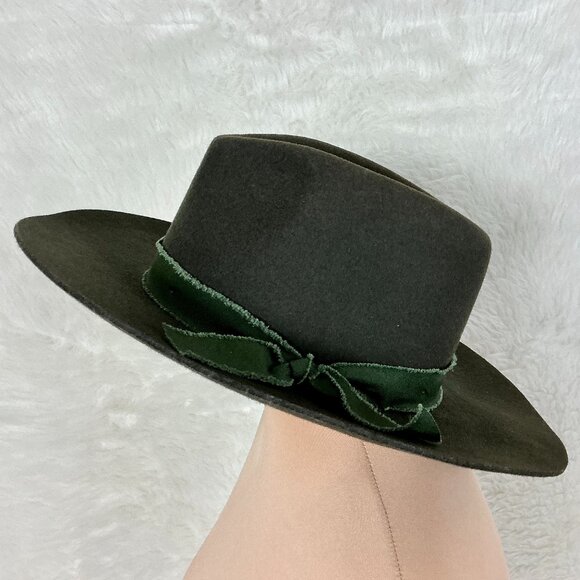 Olive & Pique Green Wool Felt Cowboy Western Ranger Hat main image 7